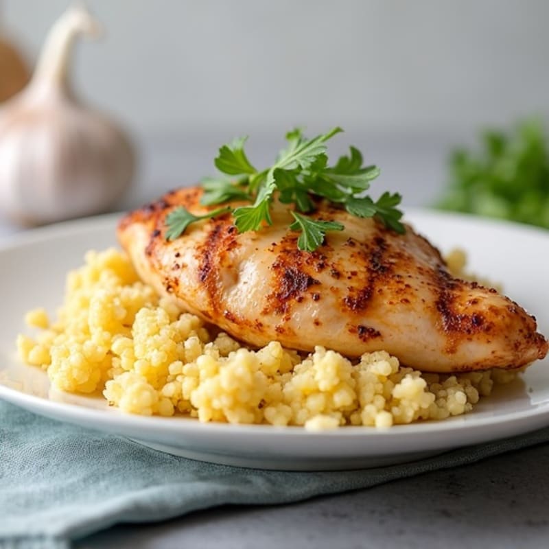 Creamy Yogurt-Spiced Chicken with Cauliflower Rice