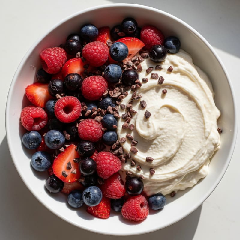 Creamy Greek Yogurt Protein Mousse with Berries