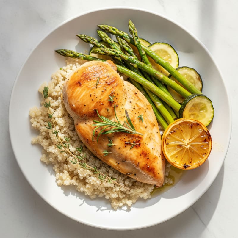 Herb-Roasted Chicken with Asparagus and Zucchini