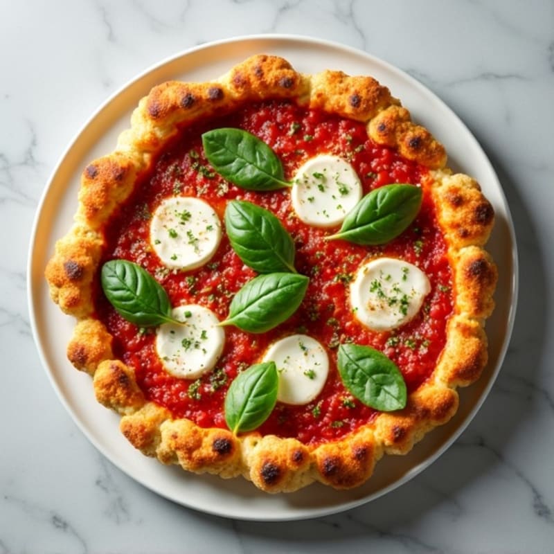 Crispy Cauliflower Crust Pizza with Fresh Mozzarella