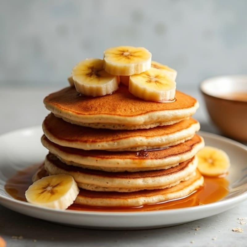 Fluffy Protein Pancakes with Cinnamon Caramelized Bananas