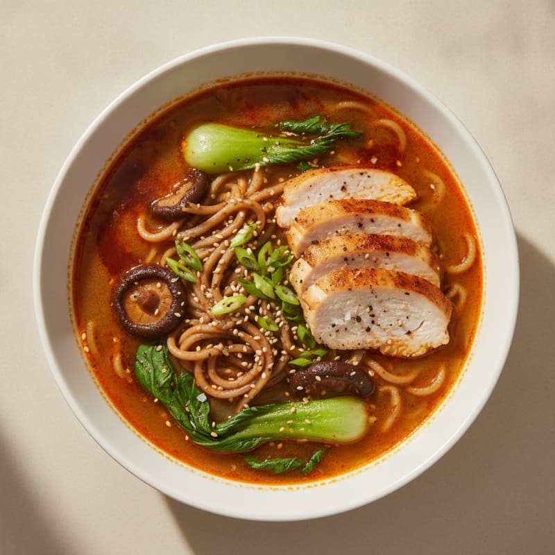 Sriracha Chicken Ramen Soup