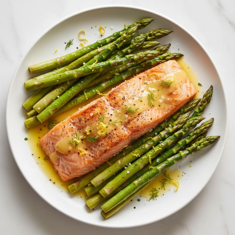 Zesty Lemon-Herb Baked Salmon with Asparagus
