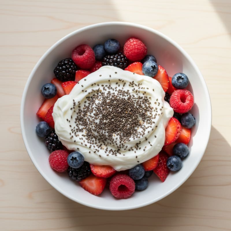 Greek Yogurt Berry Parfait with Chia Seeds