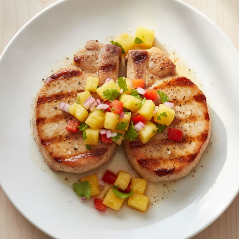 Grilled Pork Chops with Pineapple Salsa