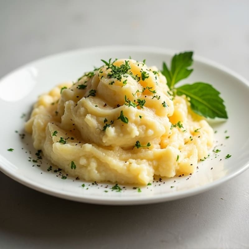 Creamy Cauliflower-Potato Mash with Roasted Garlic