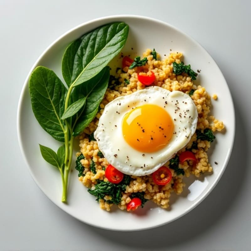 Egg White and Turkey Spinach Scramble
