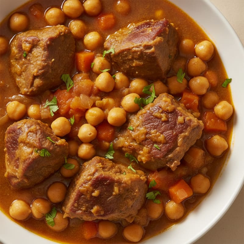 Moroccan Lamb Tagine with Chickpeas