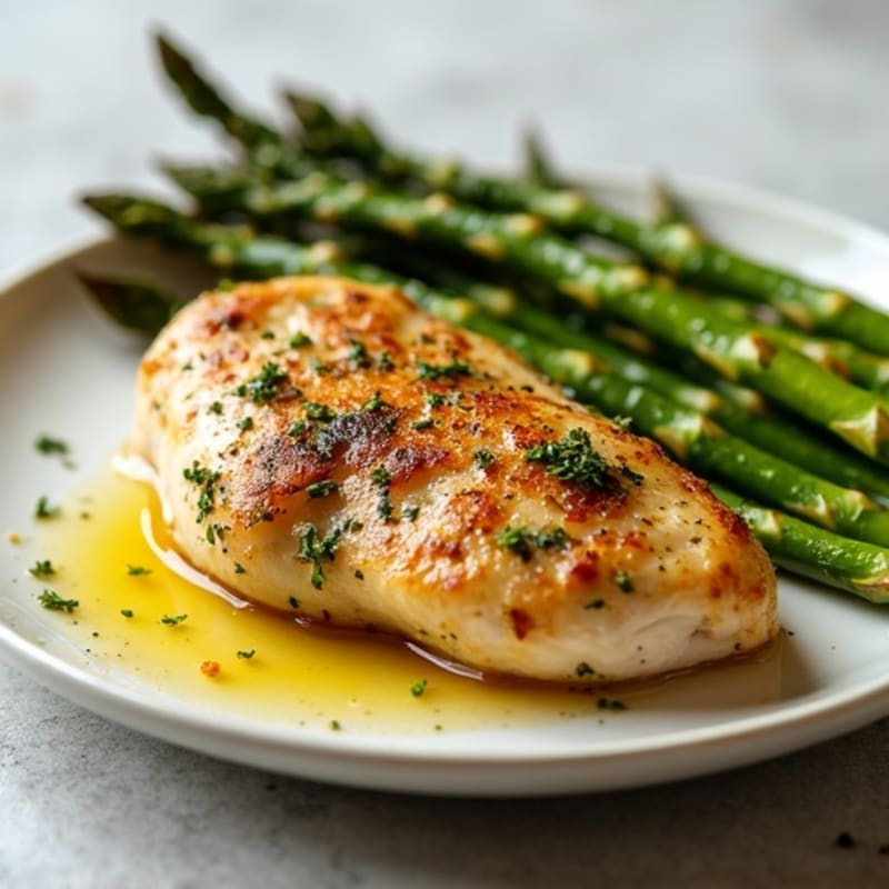 Herb-Roasted Chicken with Crispy Roasted Asparagus