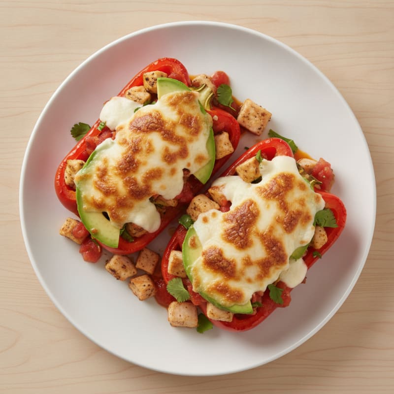Grilled Chicken and Cheese Stuffed Bell Peppers