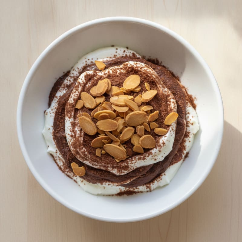 Chocolate Protein Yogurt Parfait with Almonds