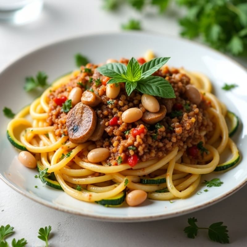 Silky Mushroom Ragu with Fresh Herbs and Zucchini Ribbons