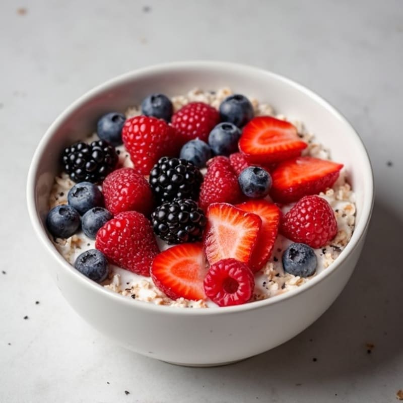 Protein-Packed Triple Berry Oatmeal Power Bowl