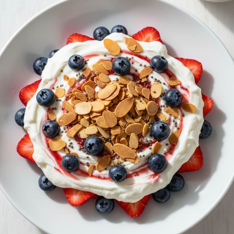 Greek Yogurt Protein Parfait with Berries and Almonds