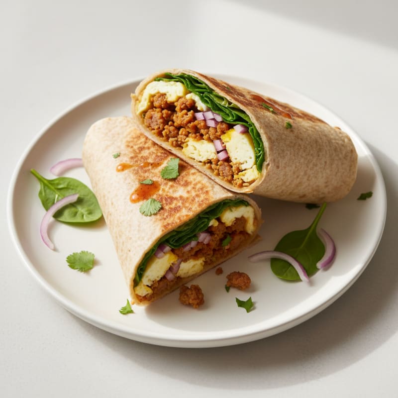 Crispy Chorizo and Egg Breakfast Burrito