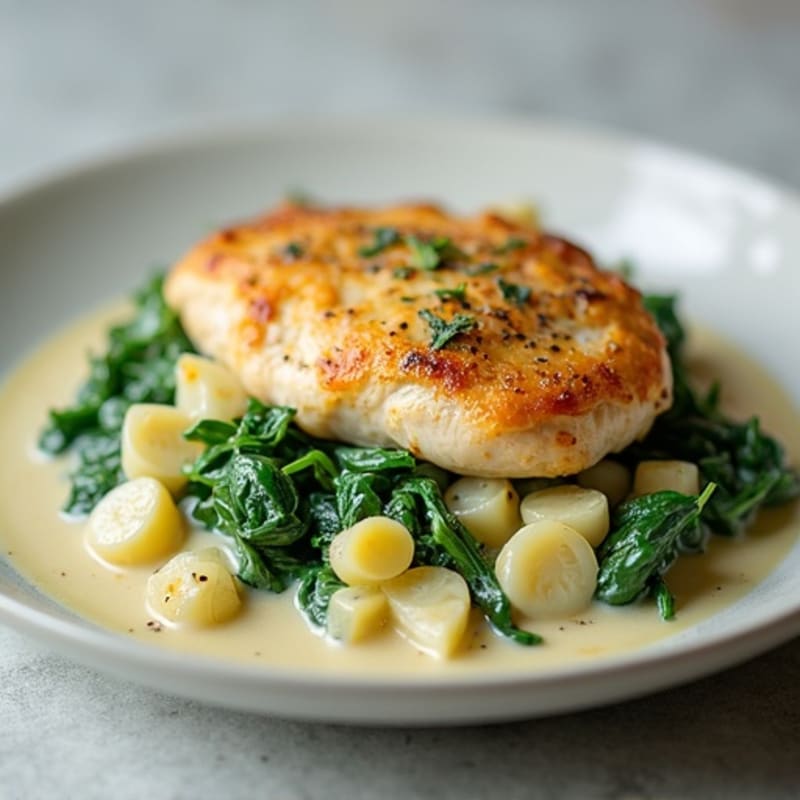 Creamy Spinach Artichoke Chicken Bake
