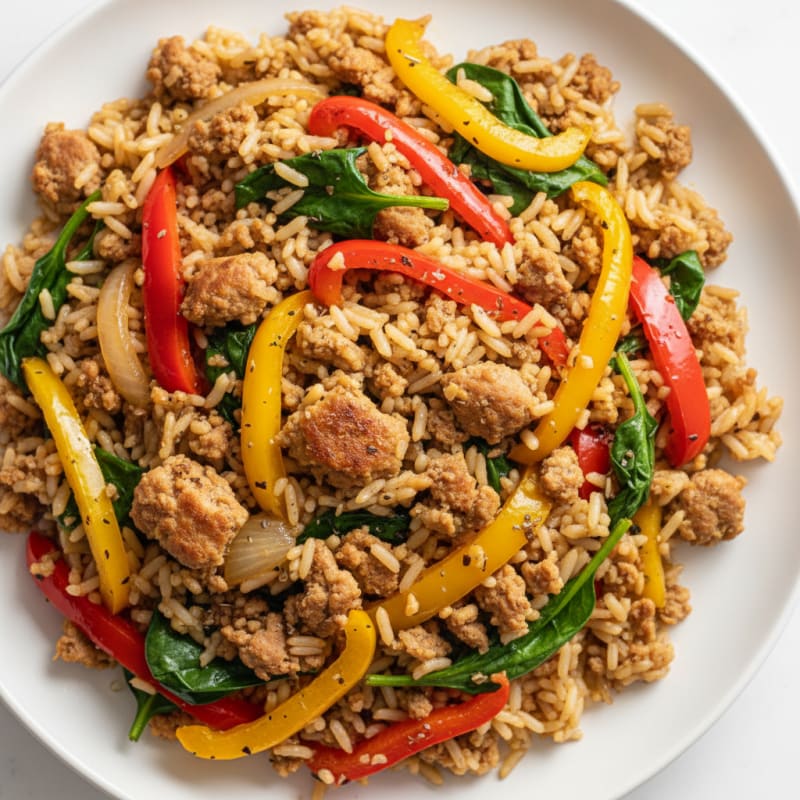 Savory Ground Turkey and Rice Skillet