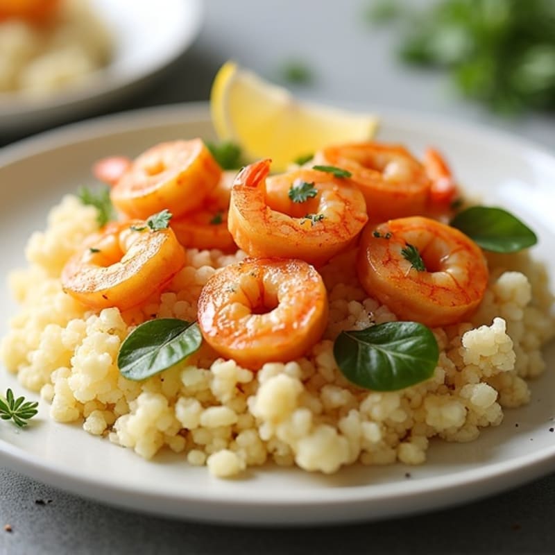 Quick Pan-Seared Garlic Shrimp with Zesty Cauliflower Rice