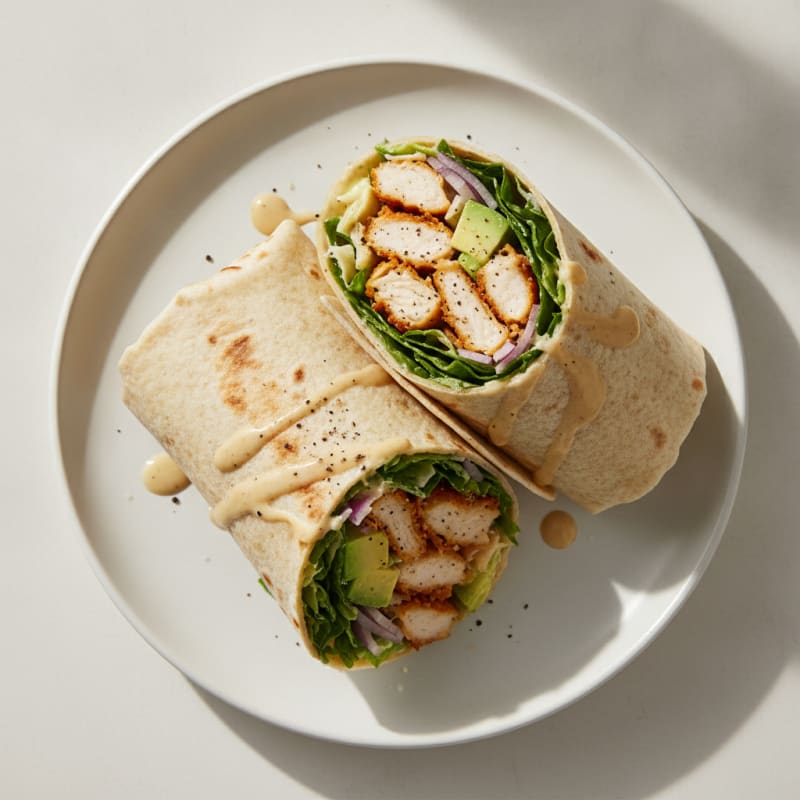 Air-Fried Chicken Caesar Low-Carb Wrap