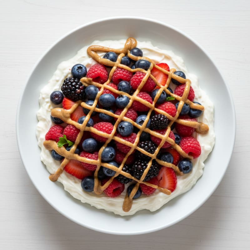 Creamy Greek Yogurt Protein Pudding with Mixed Berries