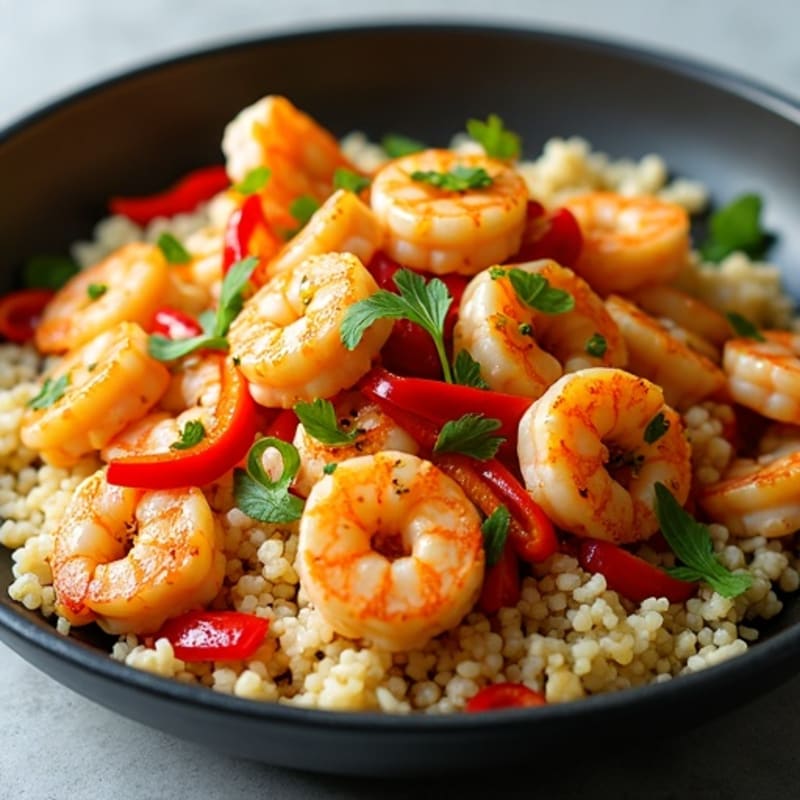 Spicy Shrimp and Chicken Cauliflower Rice Skillet