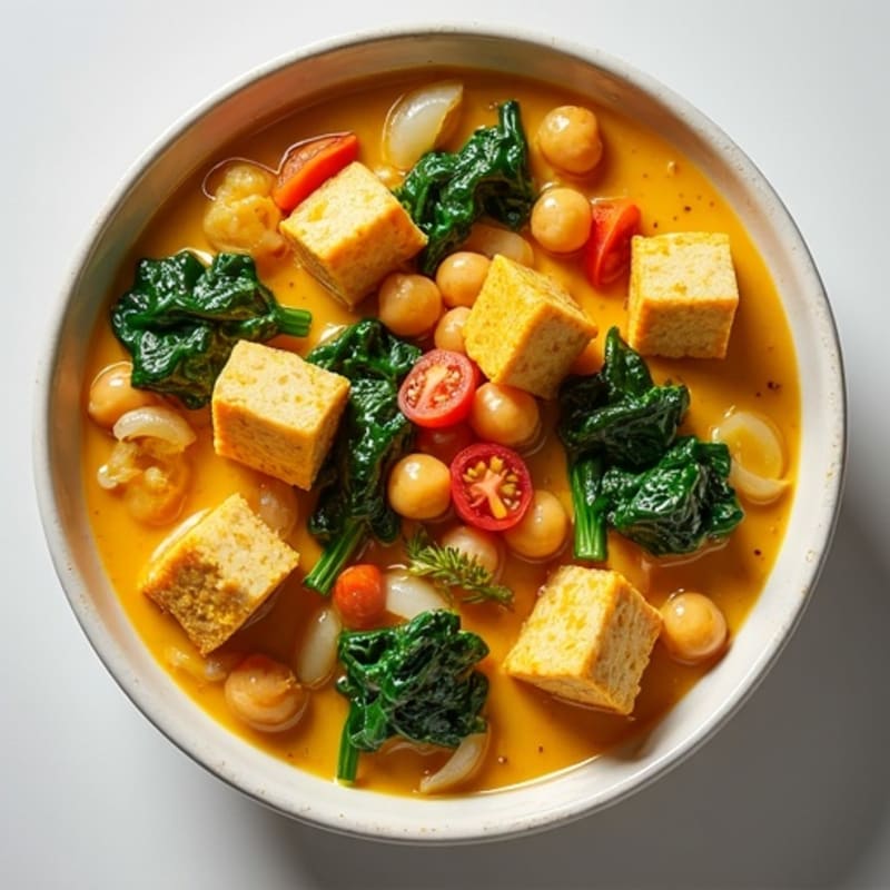 Healthy Creamy Coconut Chickpea and Spinach Curry