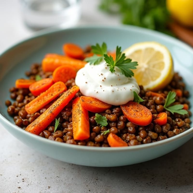 Moroccan-Spiced Roasted Carrot and Lentil Bowl