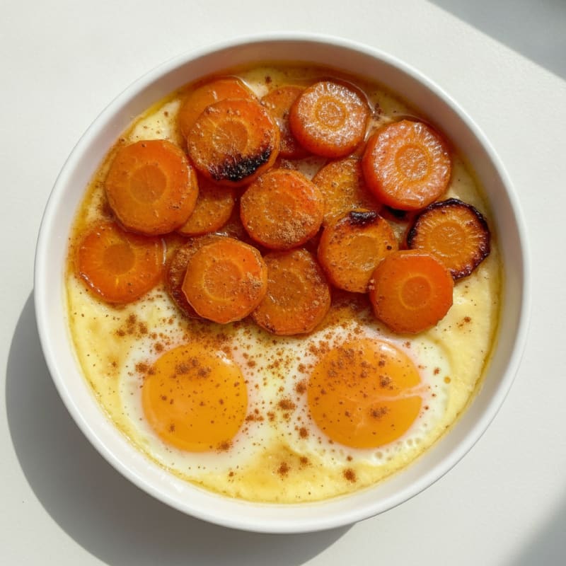Protein Egg Custard with Caramelized Carrots and Cinnamon