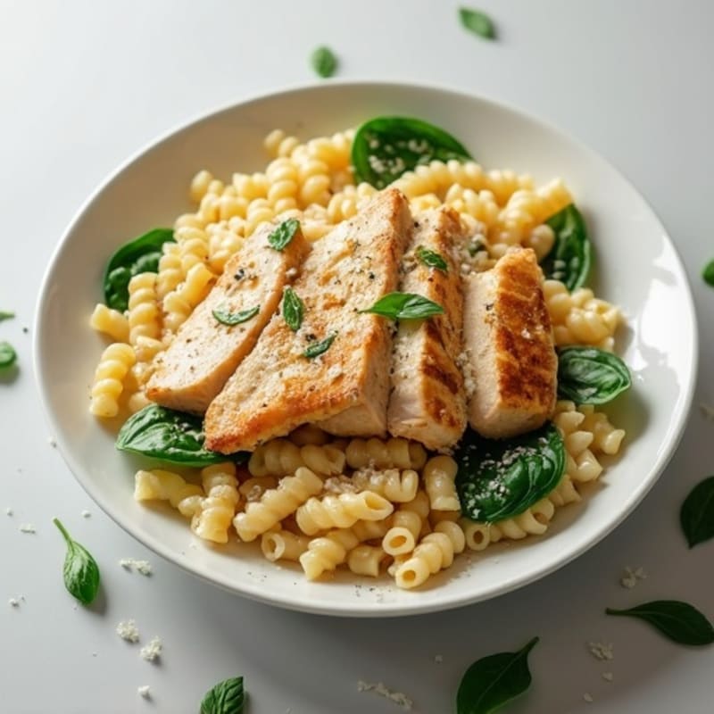 Healthy Creamy Chicken Alfredo Pasta