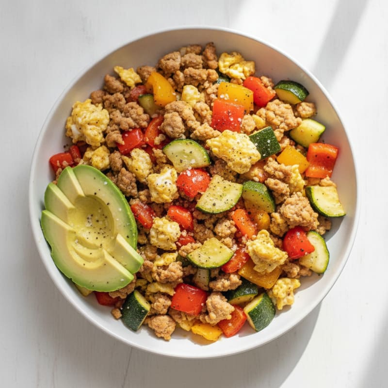 Hearty Morning Scramble with Roasted Vegetables