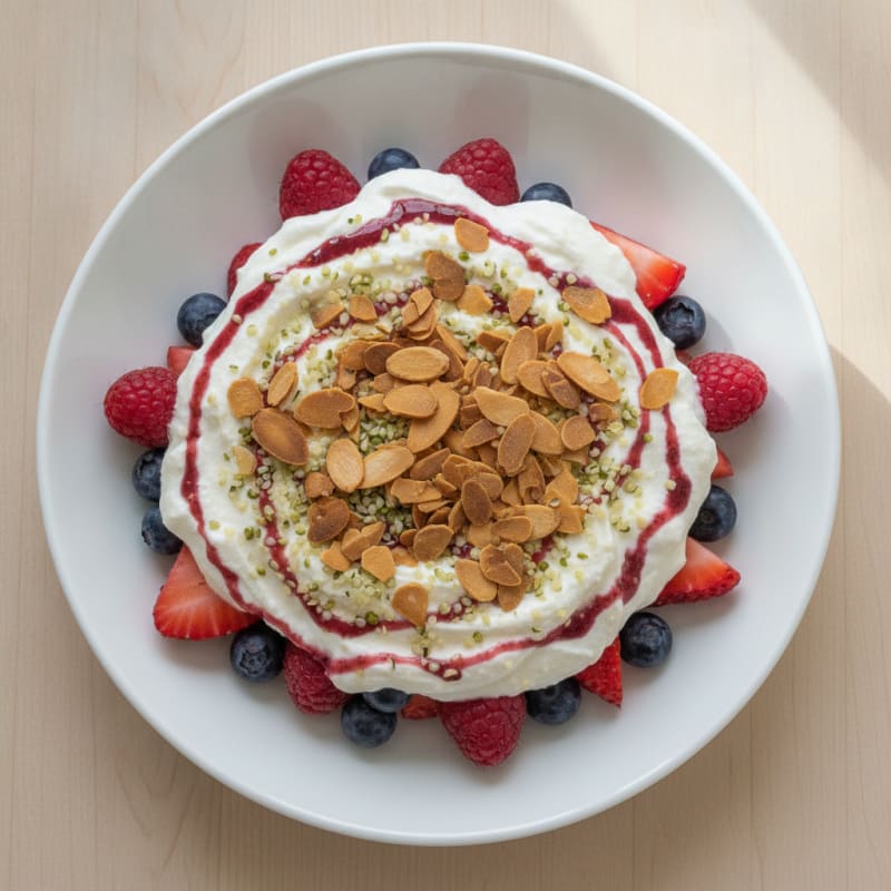 Greek Yogurt Protein Parfait with Mixed Berries