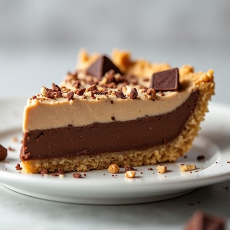 No-Bake Chocolate Peanut Butter Protein Pie