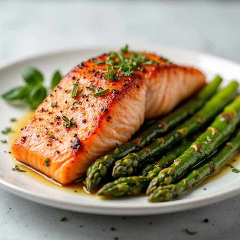 Crispy Skin Salmon with Roasted Asparagus