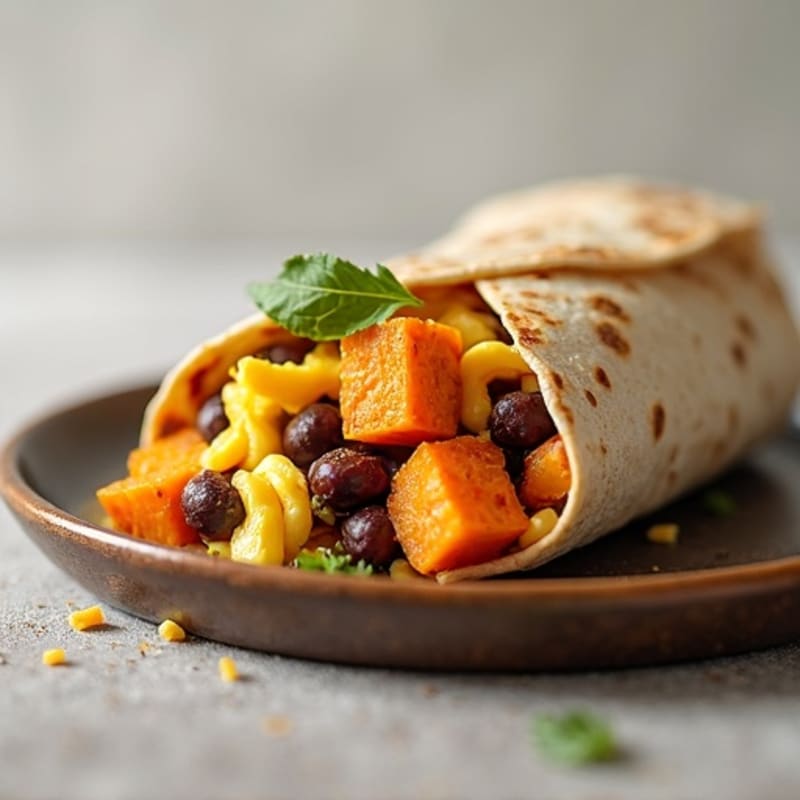 Protein-Packed Sweet Potato Black Bean Breakfast Burrito