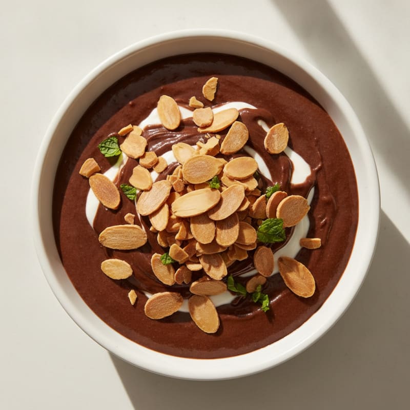 Silky Chocolate Protein Pudding with Almonds