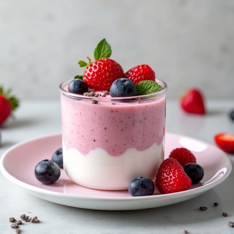 Silky Greek Yogurt Protein Mousse with Mixed Berries