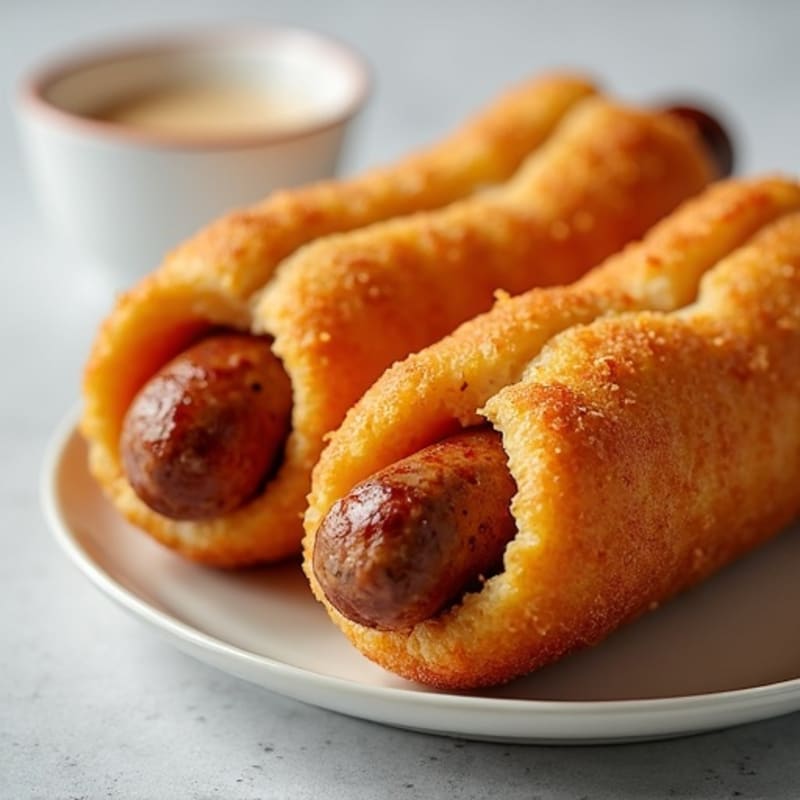 Crispy Baked Chicken Sausage Corn Dogs