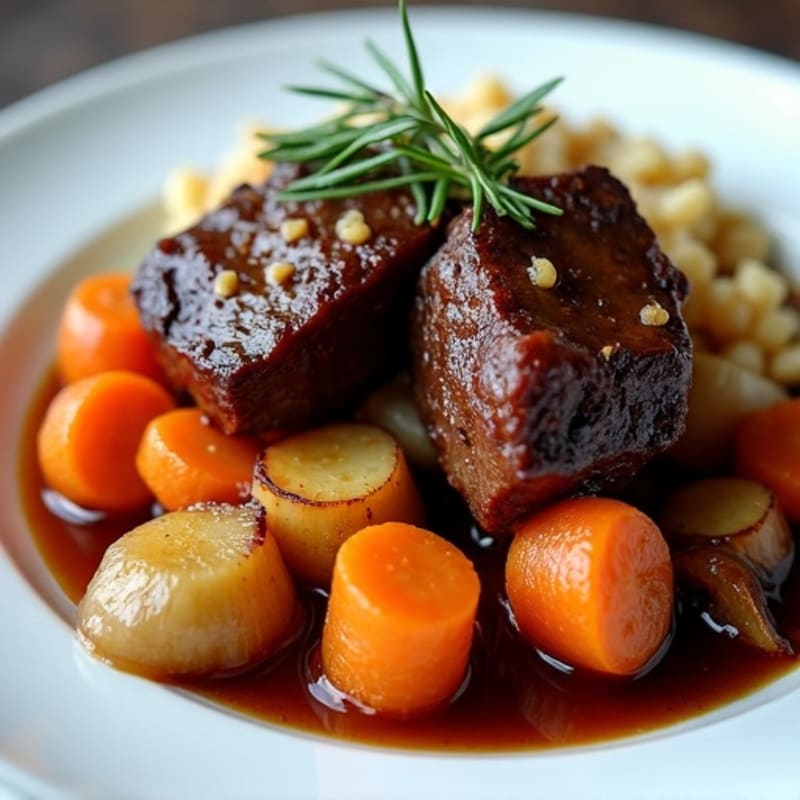 Red Wine Braised Short Ribs with Root Vegetables