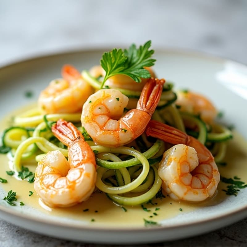 Lemon-Garlic Butter Shrimp with Herb Zucchini Noodles