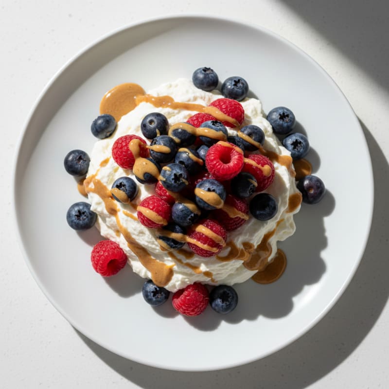 Silky Greek Yogurt Protein Mousse with Mixed Berries