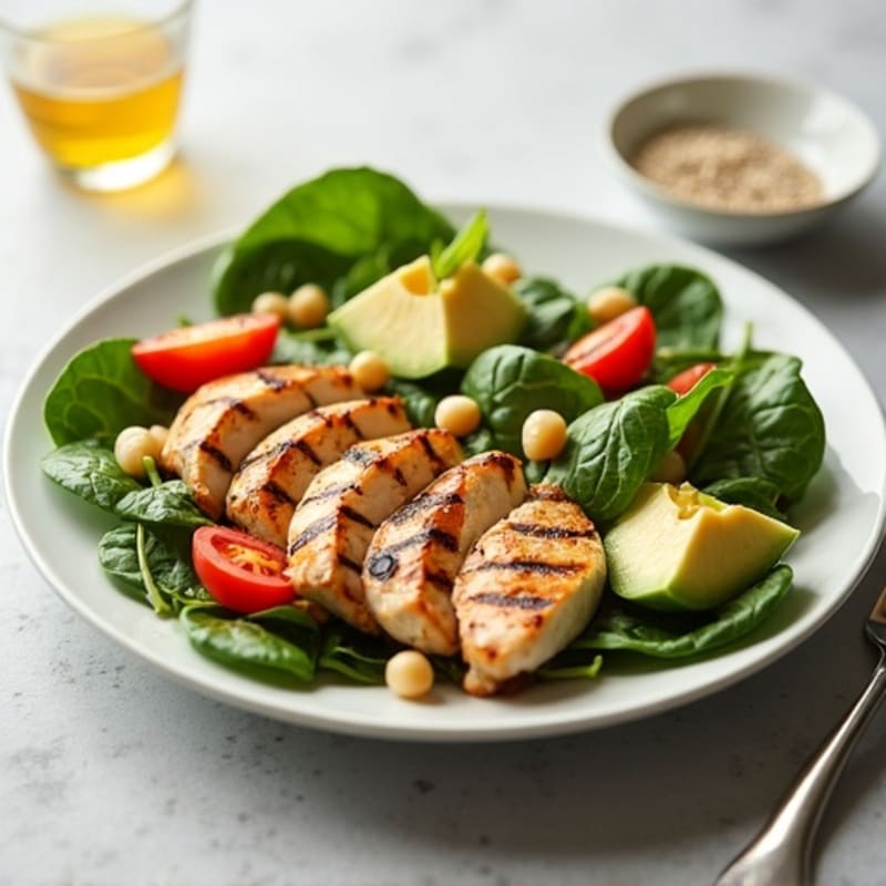 Grilled Chicken and Spinach Salad with White Beans