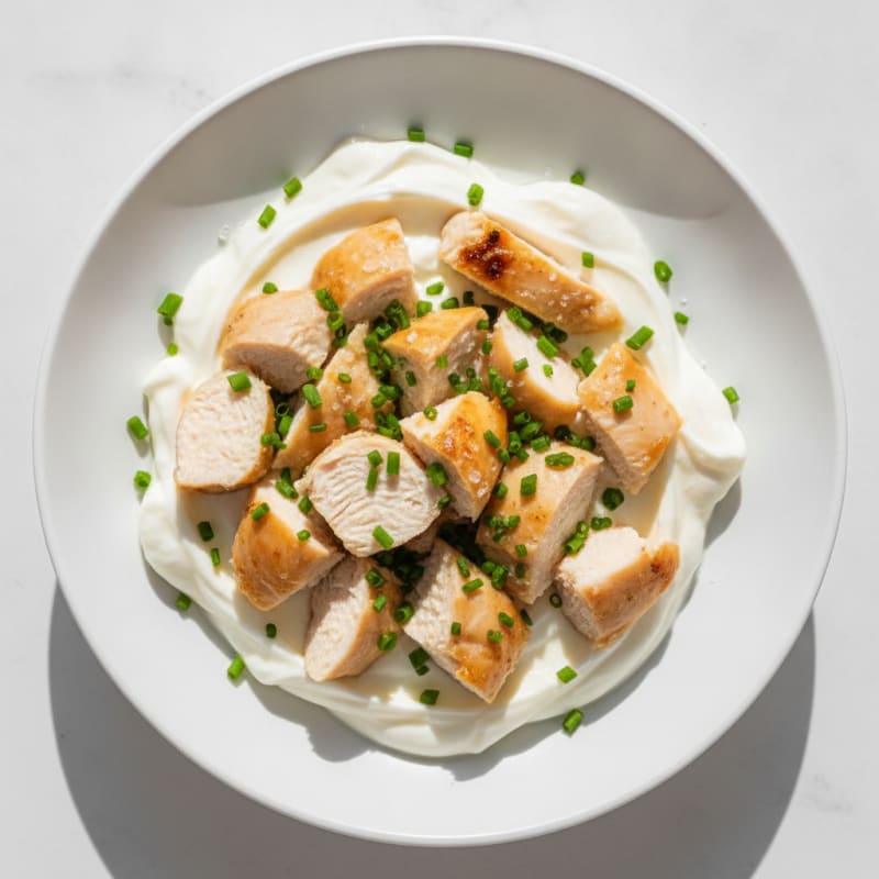 Creamy Greek Yogurt Protein Bowl with Chopped Chicken Breast