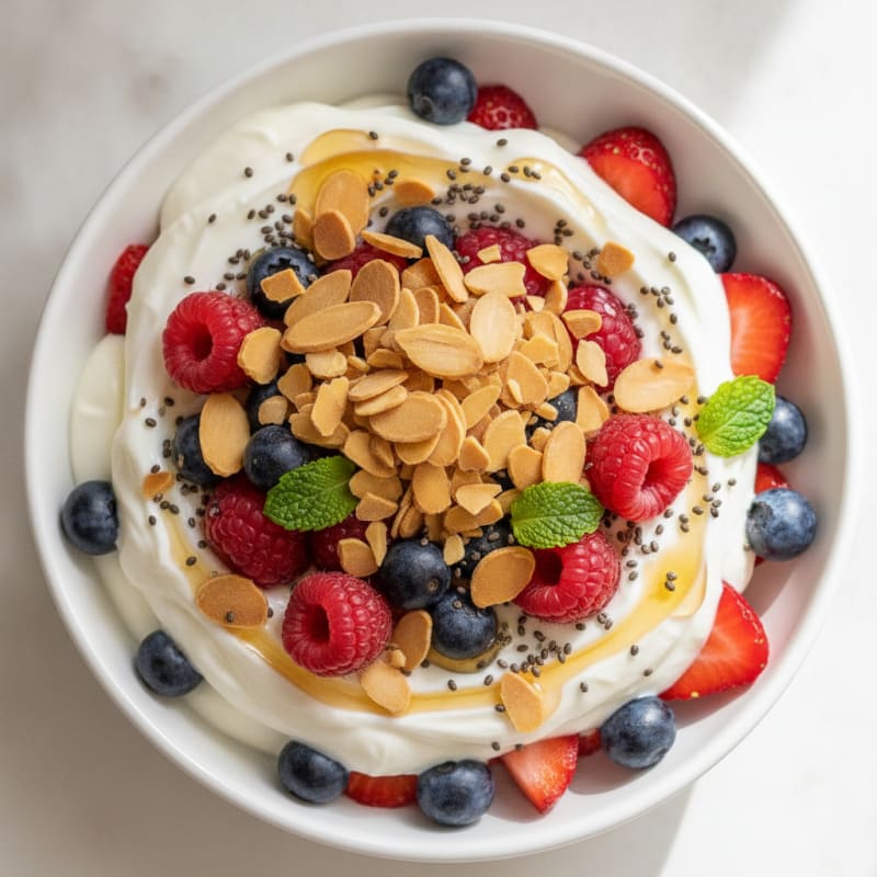 Creamy Greek Yogurt Protein Parfait with Mixed Berries