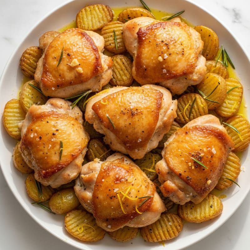 Lemon-Herb Roasted Chicken and Fingerling Potatoes