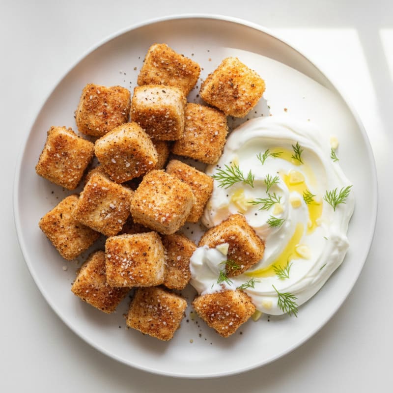 Spiced Chicken Poppers with Yogurt Dip