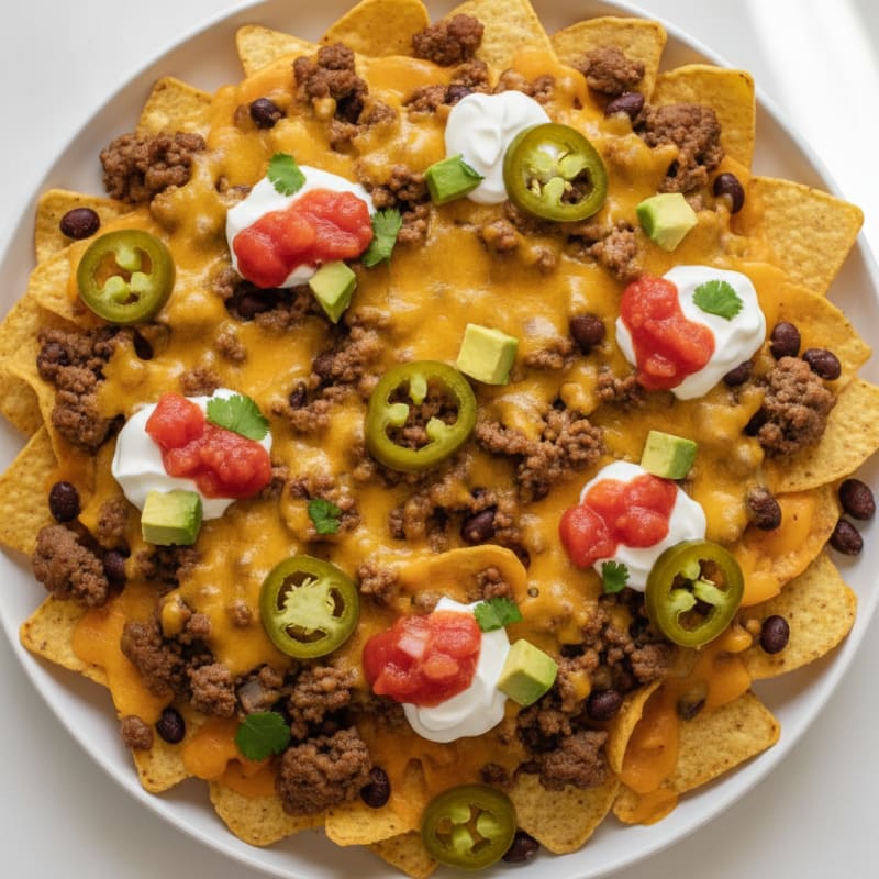 Loaded Beef Nachos with Jalapeños