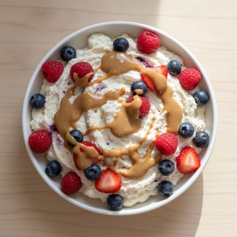 Silky Greek Yogurt Protein Mousse with Mixed Berries