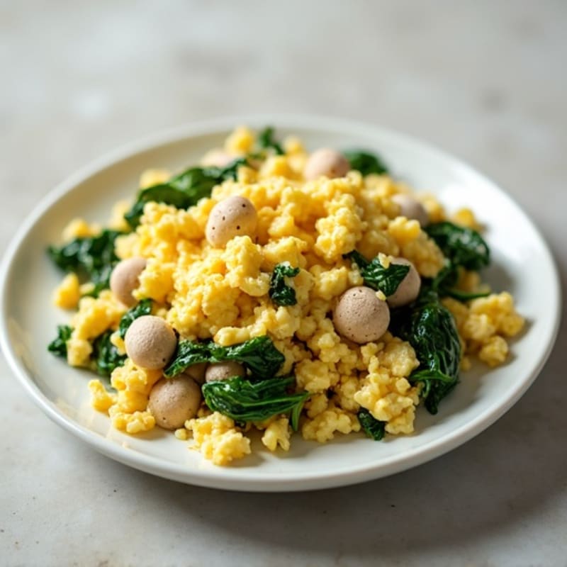Egg White and Turkey Spinach Scramble