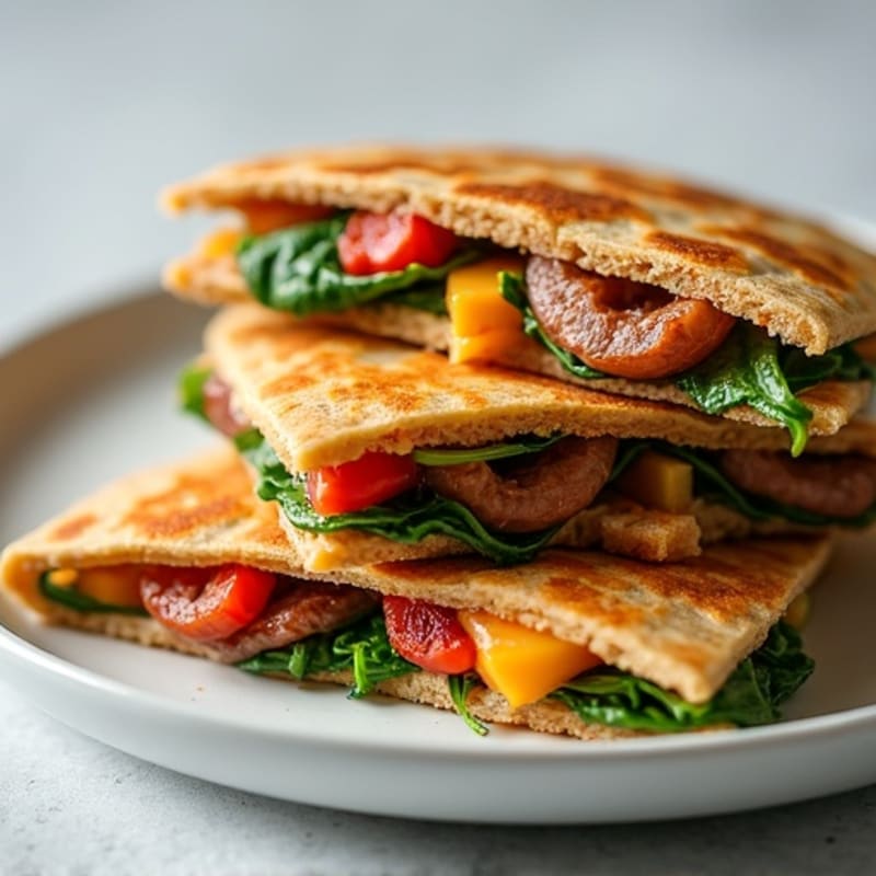 Crispy Whole Wheat Steak and Veggie Quesadillas