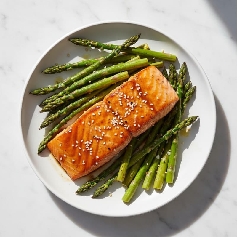 Teriyaki Glazed Salmon with Roasted Asparagus